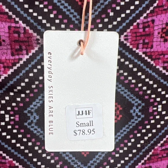 NWT Skies Are Blue Cropped Blouse Balloon Long Sleeve Floral Women's‎ Size Small - Picture 5 of 10